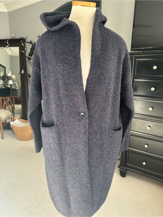 Uniqlo Jackets & Blazers - Uniqlo Hooded Knit Coat 100% Wool size Small